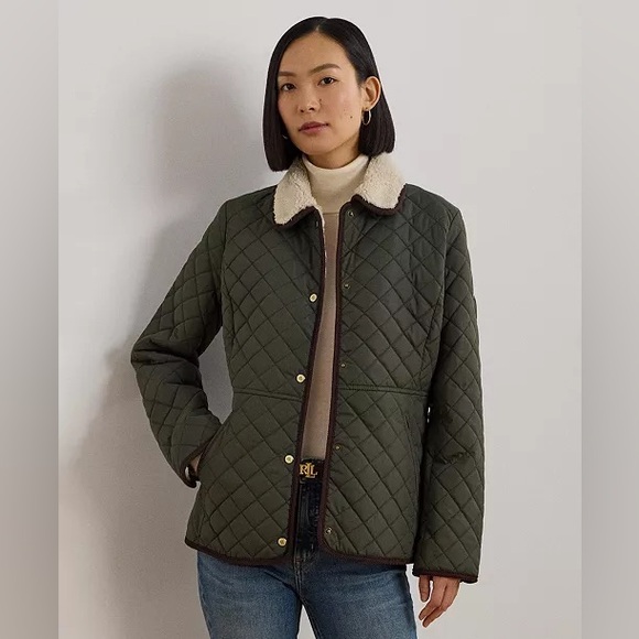 Ralph Lauren Faux - Sherpa -Collar Quilted 
Coat.Size Small - Picture 1 of 8